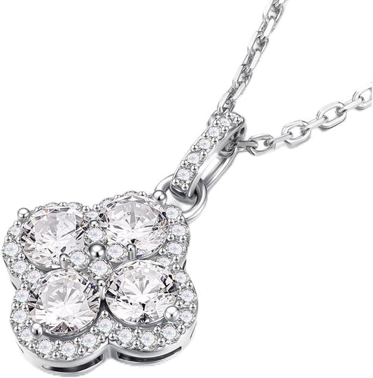 Iefil Valentines Day Gifts for Her - 925 Sterling Silver Birthstone Clover Necklace for Women, Anniversary Birthday Gifts for Women Wife Girlfriend Mom