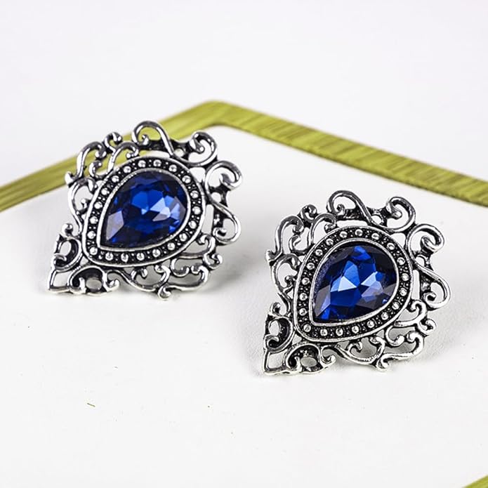 Vintage Silver Color Men's Brooches for Women Lovely Water Drop Badge Flame Crystal Brooch Lapel Pins Fashion Jewelry