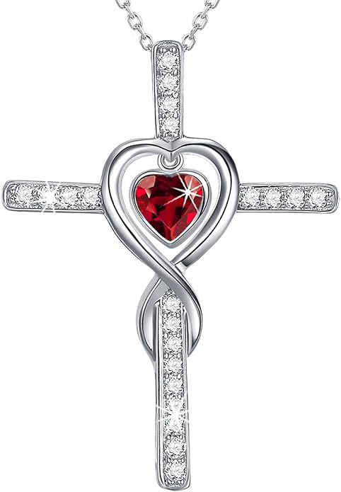 Dorella Love Infinity Christmas Jewelry for Women Birthday Gifts Wife Mom December January Birthstones Blue Topaz Garnet and More Stones Jewelry 925 Sterling Silver