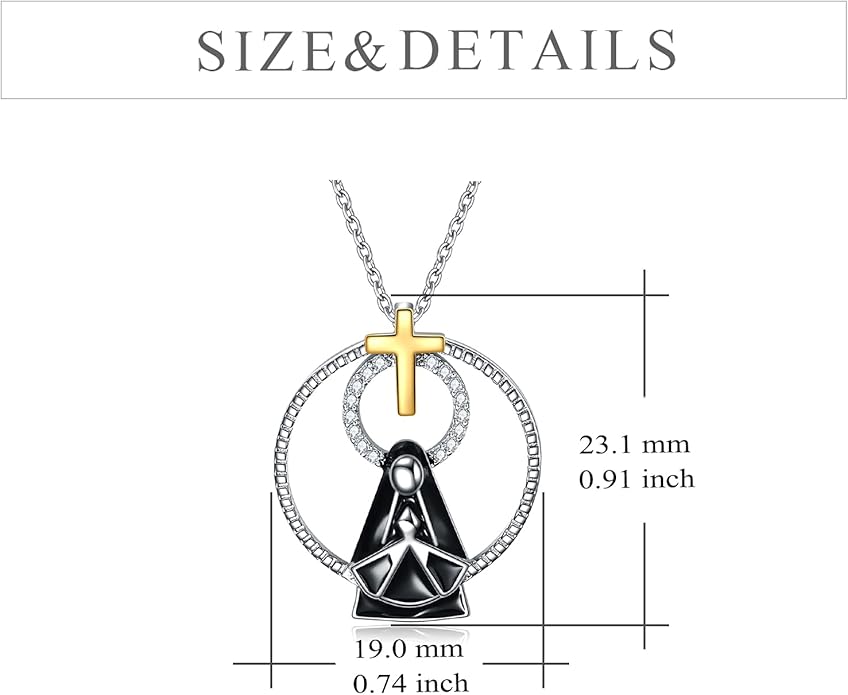 YFN Patron Saint Necklace Sterling Silver Amulet Medal Pendant Religious Protector Jewelry Gifts for Women Men
