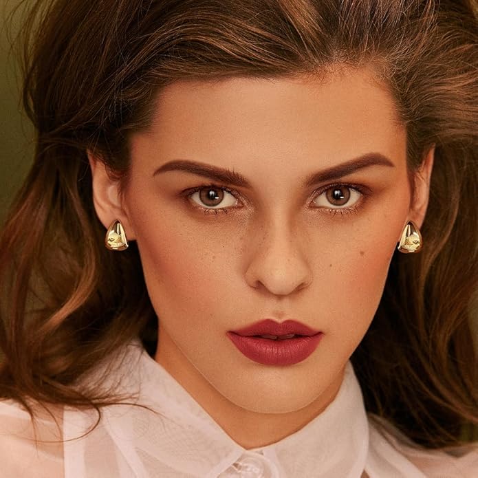 14K Gold Plated Hoop Earring Small Square Huggies Hoops For Women, Minimalist Cute Earrings for Women Girls Gift, gold silver rose gold black and CZ