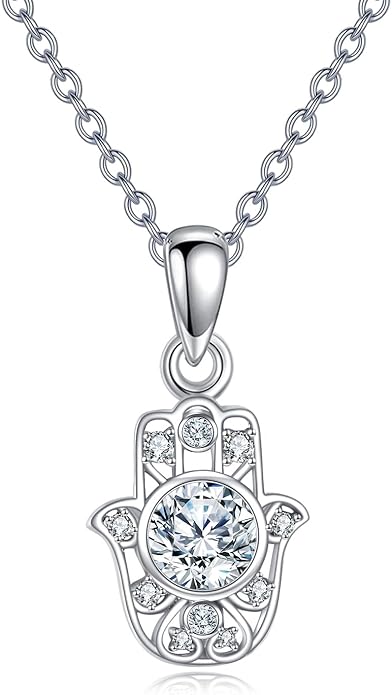 Moissanite Necklace for Women 925 Sterling Silver Eternal Pendant 1ct Lab Diamond Necklace Jewelry Gifts for Wife Girlfriend Mom