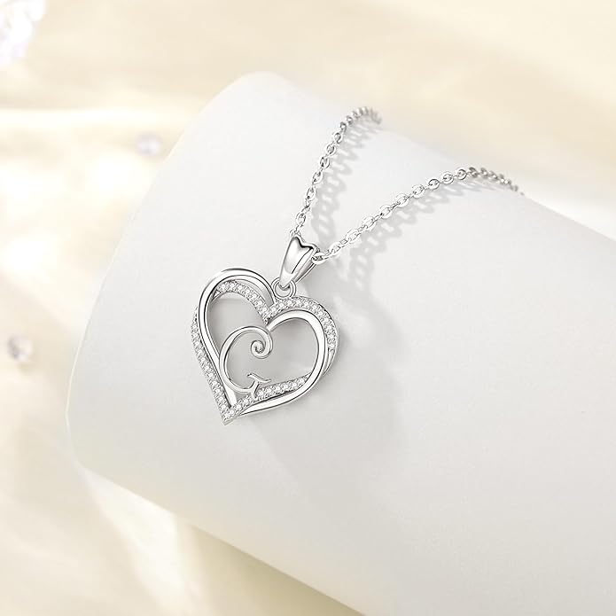 INFUSEU Unique Initial Necklaces for Women Girls Small Heart Letter Jewelry, Meaningful Personalized Gifts