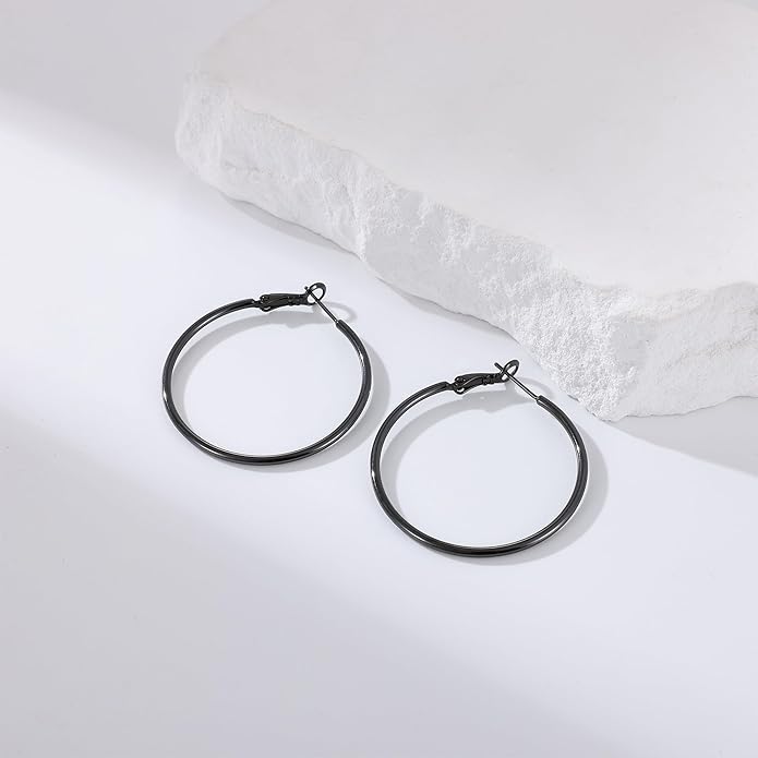 Gacimy Gold Hoop Earrings for Women 14K Gold Plated, 925 Sterling Silver Post Hypoallergenic Earrings Hoops for Women