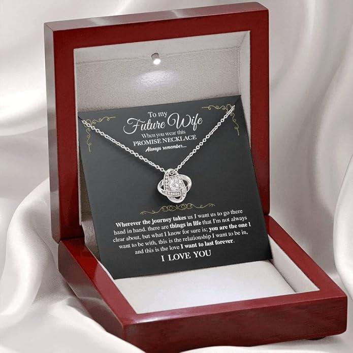 To My Future Wife Necklace - Promise Necklace For Her, Fiance Gifts For Her, Birthday Gifts For Future Wife With Message Card, To My Soulmate Necklace For Women Women Romantic Jewelry With Message Card, Gift Box