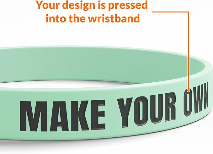 Custom Wristbands For Events, Fundraisers & Promotions | Add Text, Icons, & Logos | Bulk Rubber Bracelets | Classic 1/2” | 100% Silicone