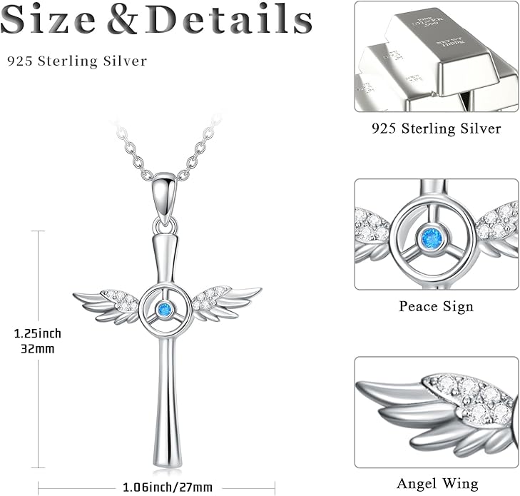 Cross Necklace for Women 925 Sterling Silver Cross Pendant Religious Christian Jewelry Faith Easter Gifts for Wife