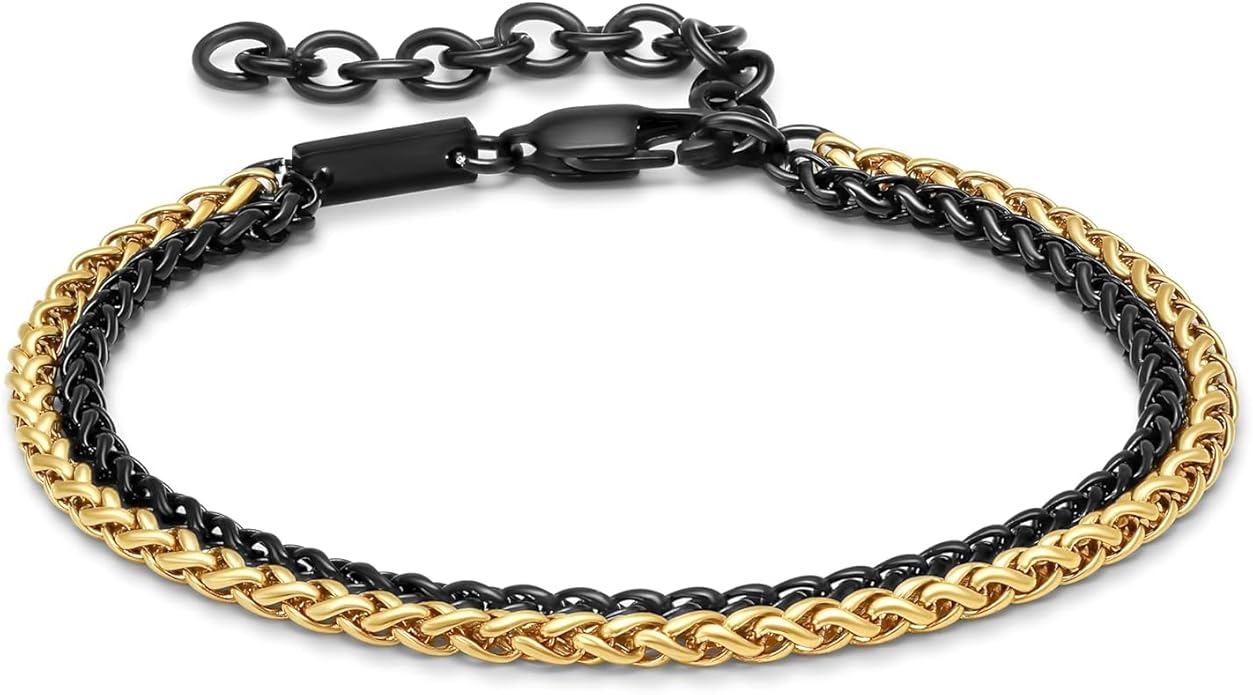 Galis Mens Bracelet Dvir - Stainless Steel for Men, Non Tarnish Rope Chain Bracelets, Stylish Birthday, Gift for Men, Dad, Husband, Boyfriend