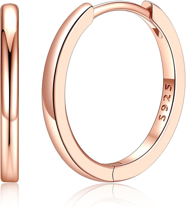 Silvora 925 Sterling Silver Small Hoop Earrings for Women Huggie Earrings Hypoallergenic Cartilage Earrings Tiny Hoops 6mm/8mm/10mm/12mm/14mm/16mm/18mm/20mm