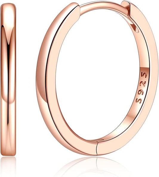 Silvora 925 Sterling Silver Small Hoop Earrings for Women Huggie Earrings Hypoallergenic Cartilage Earrings Tiny Hoops 6mm/8mm/10mm/12mm/14mm/16mm/18mm/20mm