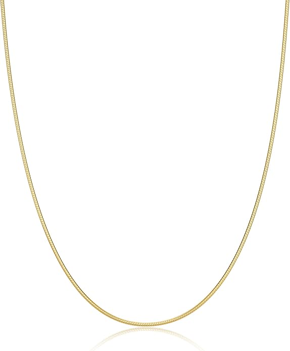 DEARMAY 14K Gold Plated Necklaces for Women, Dainty Gold Herringbone Choker Necklace Thin Layered Snake Chain Jewelry for Gifts