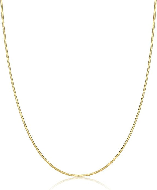 DEARMAY 14K Gold Plated Necklaces for Women, Dainty Gold Herringbone Choker Necklace Thin Layered Snake Chain Jewelry for Gifts