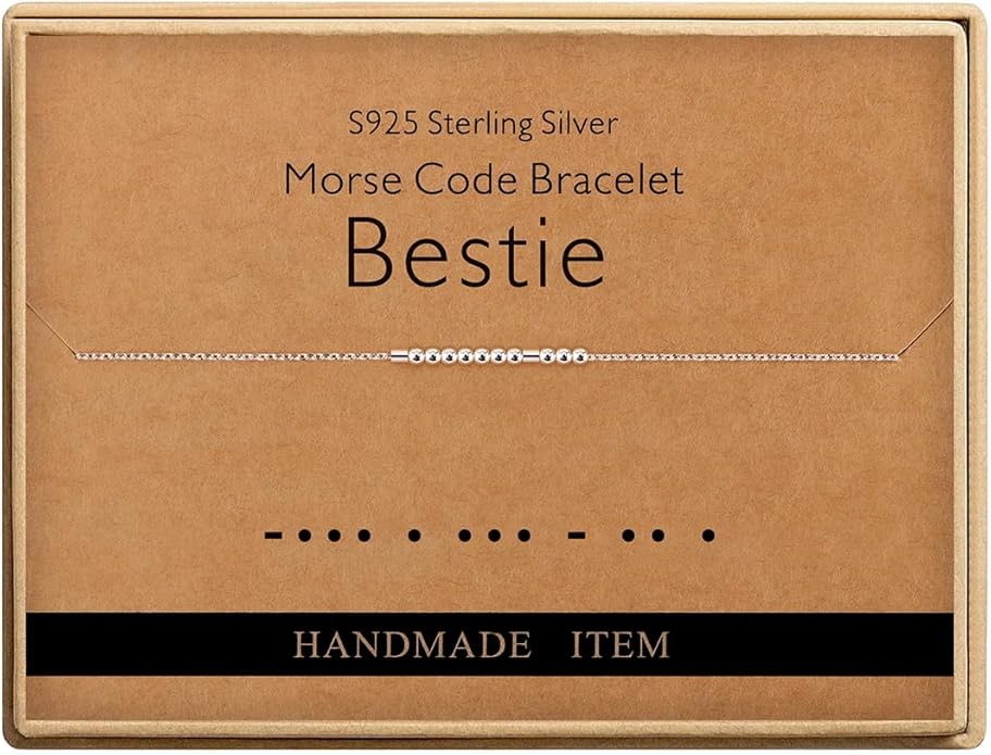 Monily Inspirational Gifts for Women Morse Code Bracelets for Women Funny Bracelet for Friend Funny Gift for Women Sterling Silver Bracelet for Women