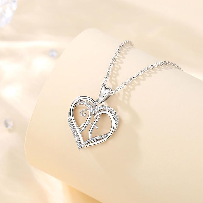 INFUSEU Unique Initial Necklaces for Women Girls Small Heart Letter Jewelry, Meaningful Personalized Gifts
