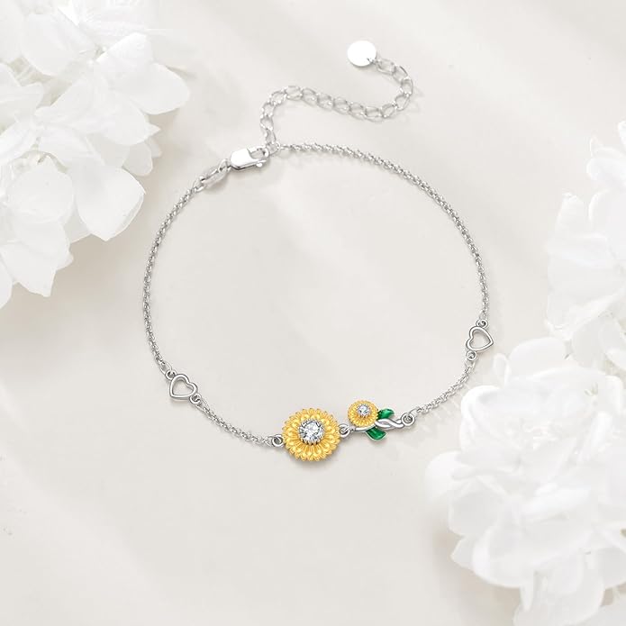 AOBOCO Sterling Silver Anklet for Women Crystal Butterfly Dragonfly Evil Eye Ankle Bracelet