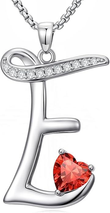 Christmas Gifts for Women Alphabet A to Z Initial Birthstone Pendant Necklaces for Women - 18k White Gold Plated Personalized Name Jewelry Valentine Mothers Day Birthday Gifts for Women Her Girlfriend