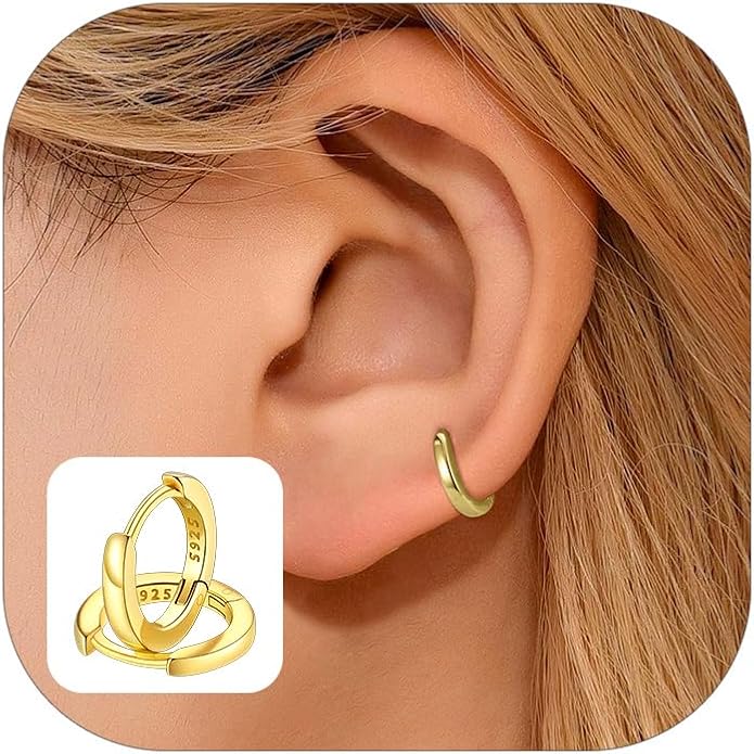 FaithHeart Sterling Silver Hoop Earrings for Women, Hypoallergenic Huggie Hoop Earrings Lightweight Small Cartilage Earrings Hoop Earring Dainty Everyday Earrings 6/8/10/12/14/15/16/18/20mm
