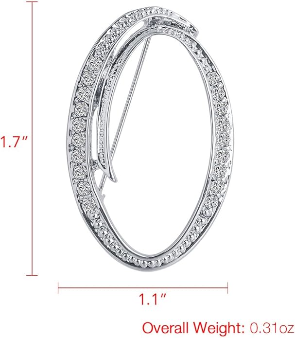 LiaSun A-Z 26 Letters Pins Brooches Silver Plated Metal Broaches Pins-Clear Crystal Initial Breastpin