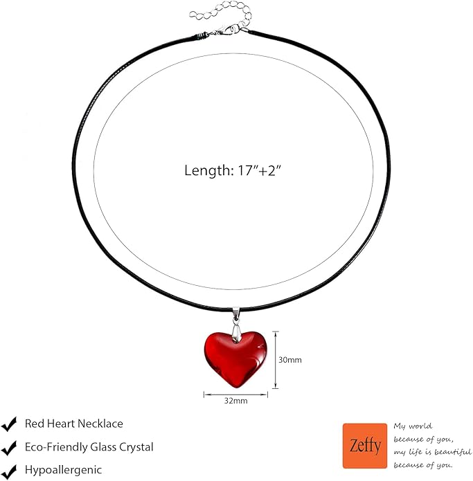 Zeffy Cute Heart Necklace 18k Gold/Silver Plated Tiny Heart Pendant Choker Necklaces Gold Love Heart Chain Necklace for Women Dainty Gold Jewelry Valentines Day Gifts for Women Girls Teen Girls