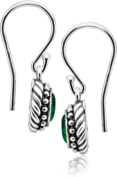 JEAN RACHEL JEWELRY 925 Sterling Silver Dangle Earrings for Women - Rope with Cubic Zirconia Vintage Design - Hypoallergenic, Lead & Nickel Free - Artisan Handcrafted Statement Earrings