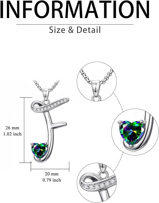 Christmas Gifts for Women Alphabet A to Z Initial Birthstone Pendant Necklaces for Women - 18k White Gold Plated Personalized Name Jewelry Valentine Mothers Day Birthday Gifts for Women Her Girlfriend