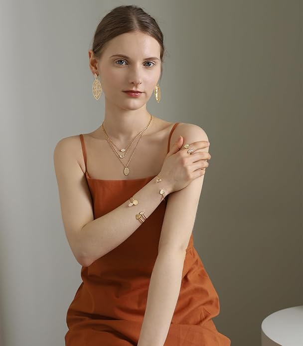 OZEL – Crystal Earrings for Women Dangle – 14K Gold Plated Lightweight Daily Fashion Earrings