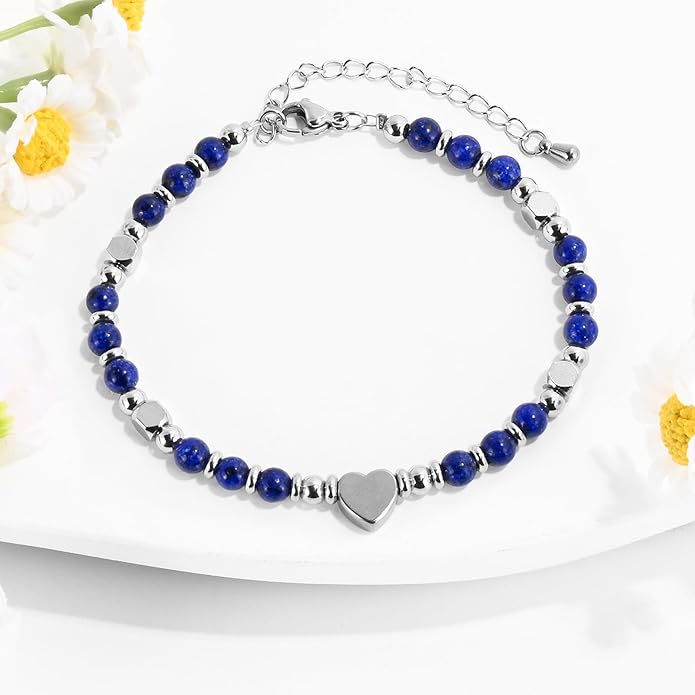 VIBILIA Cross Beaded Bracelets for Women, Inspirational Natural Heart Religious Bracelets for Women, Birthday Christian Gifts for Women on Thanksgiving Christmas Gifts