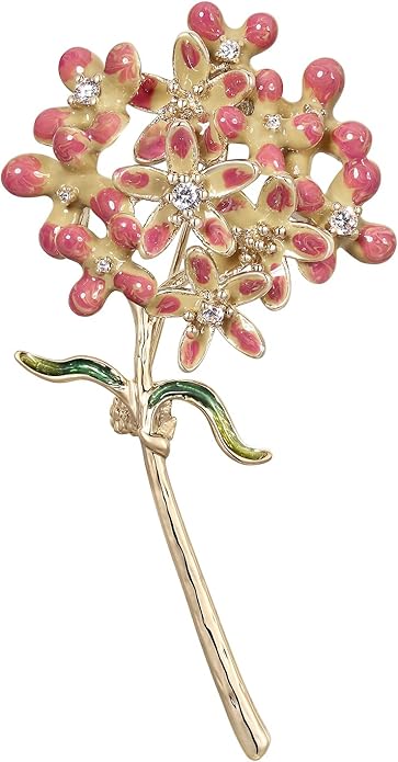 Irises Flower brooches and pins for women, Hand-driping Oil brooch pins inlaid with artificial crystals, SHE'S FREE STYLE JUST FOR YOU Green leaf safety pins enameled jewelry pins and brooches
