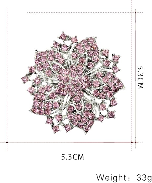 Rhinestone Bauhinia Flower Brooch Pin - Elegant Clothing Accessory for Women - Big Crystal Flower Brooch for Christmas, Halloween, Birthday, Party, Wedding Costume Jewelry