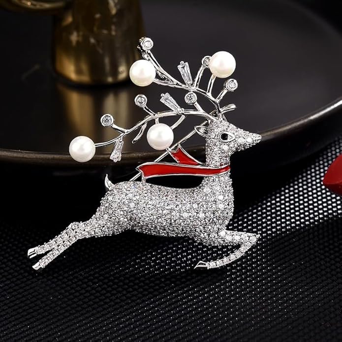 18K Gold Brooch Rhinestone Animal Brooch Pin Elegant Lapel Pin Wedding Jewelry Christmas Gift Dress Accessories for Women
