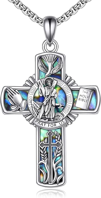 YFN Patron Saint Necklace Sterling Silver Amulet Medal Pendant Religious Protector Jewelry Gifts for Women Men