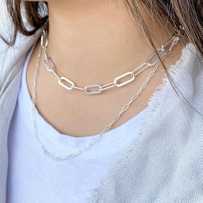 925 Sterling Silver Singapore Chain Lobster Clasp Paperclip Necklace for Women Sparkling Chain 2mm2.5mm3mm4mm5mm Gifts for Her