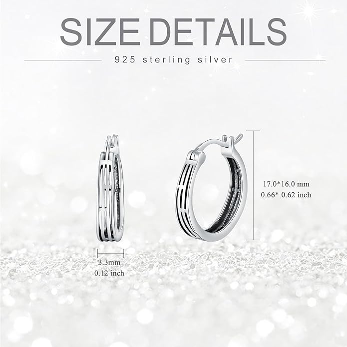 Sterling Silver Hoop Earrings Small Hoop Sun/Leaf/Triangle Huggie Earrings for Women Hypoallergenic