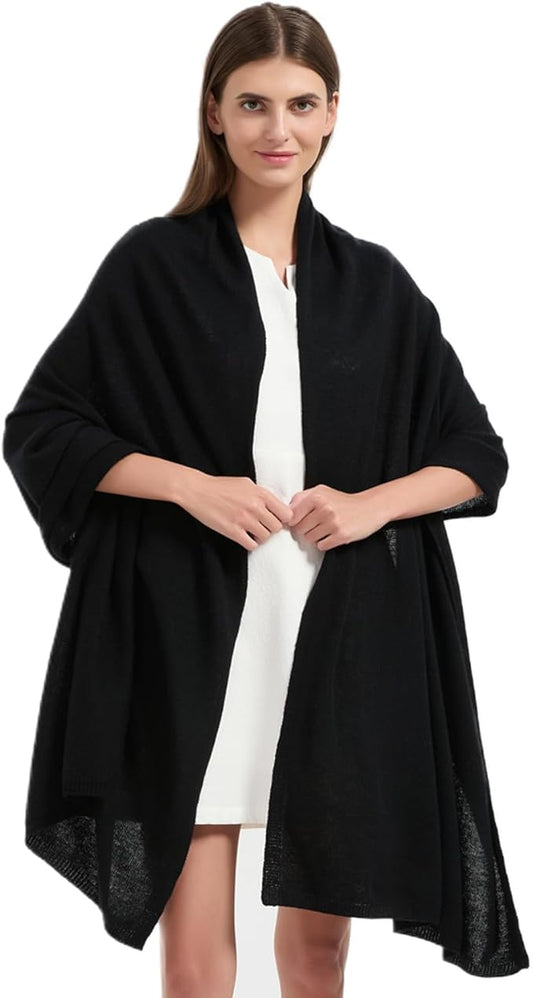 Erdenech Luxury Cashmere Wool Blend Wrap for Women, All-Season Travel Wrap Shawl, Extra Large Blanket Shawl Scarf Pashmina