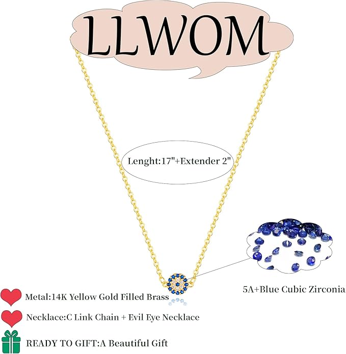 Gold Necklace for Women-14k Gold Plated Infinity Necklace Star Of David Necklace Evil Eye Cross Pendants Heart Dainty Gold Necklace For Women
