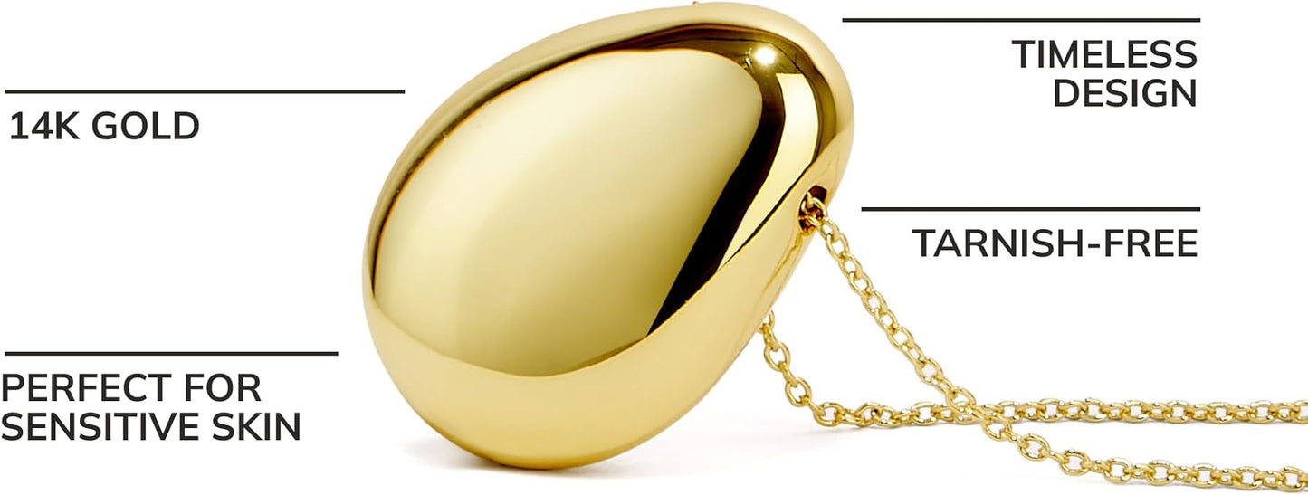 Ana Luisa Pebble Pendant Necklace for Women - 14K Gold Plated and Silver Rhodium Plated Trendy Small & Mini Teardrop Necklace with Lobster Clasp - Hypoallergenic, Water-Resistant, Tarnish-Free Jewelry