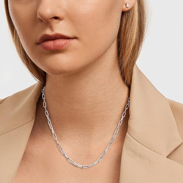 925 Sterling Silver Singapore Chain Lobster Clasp Paperclip Necklace for Women Sparkling Chain 2mm2.5mm3mm4mm5mm Gifts for Her