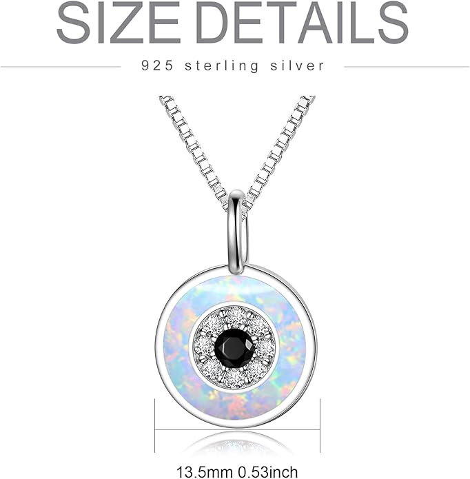 PEIMKO Evil Eye Necklace for Women 925 Sterling Silver Greek Protection Evil Eye Necklaces Jewelry Amulet Gift for Women