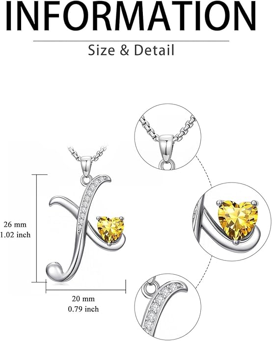 Christmas Gifts for Women Alphabet A to Z Initial Birthstone Pendant Necklaces for Women - 18k White Gold Plated Personalized Name Jewelry Valentine Mothers Day Birthday Gifts for Women Her Girlfriend