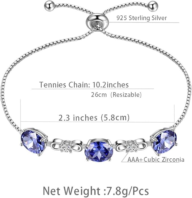 Aurora Tears 925 Sterling Silver 12 Birthstones Necklace/Earring/Ring/Bracelet Women Birthstone Pendant Crystal Fashion Birthday Jewelry Christmas Gift for Girls Women