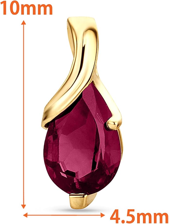 0.40Inch 14K Gold Earrings for Women in 14K White Gold/Yellow Gold 585 with Pear-Shape Rubies/Sapphires/Emeralds/Blue Topaz/Amethysts Gemstones, Handmade Jewelry for Women, Dangle Earrings