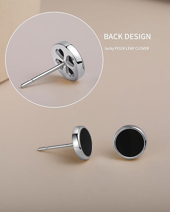 S.Leaf Gold Stud Earrings for Women 925 Sterling Silver Hypoallergenic Mother of Pearl Shell Stud Chain Earrings Friendship Jewelry Gifts for Women Her
