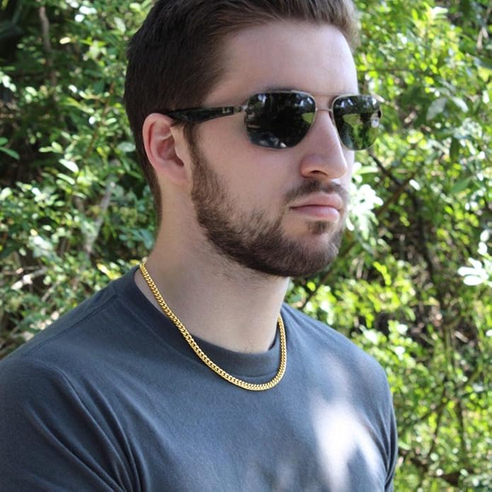FG Family Gift Mall To My Son From Mom, Son Gifts From Mom and Dad, Mother and Son Necklace, Birthday Gift For My Son Graduation Christmas Cuban Link Chain Necklace Present