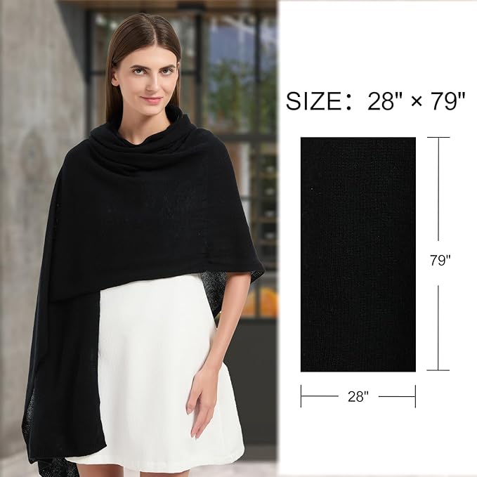 Erdenech Luxury Cashmere Wool Blend Wrap for Women, All-Season Travel Wrap Shawl, Extra Large Blanket Shawl Scarf Pashmina