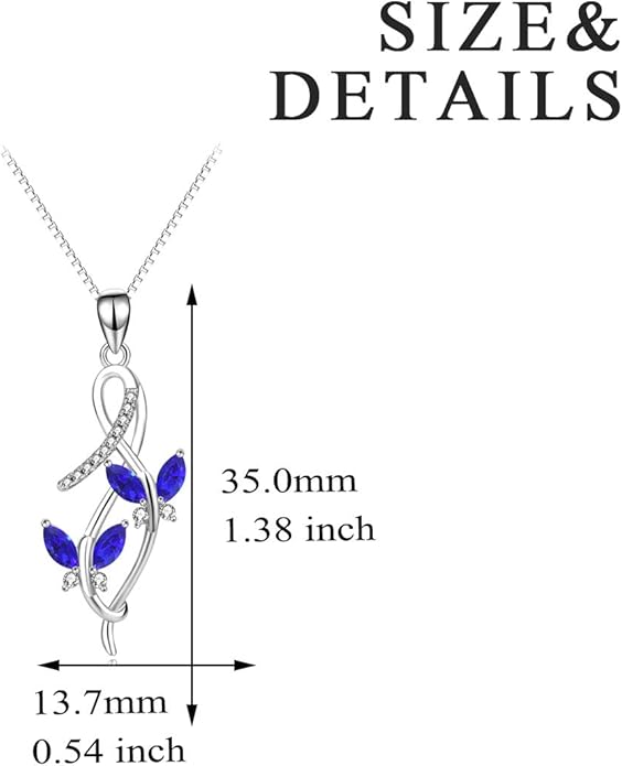 AOBOCO 925 Sterling Silver Infinity Butterfly Pendant Necklace with Birthstone Crystal from Austria, Anniversary Jewelry Gifts for Women