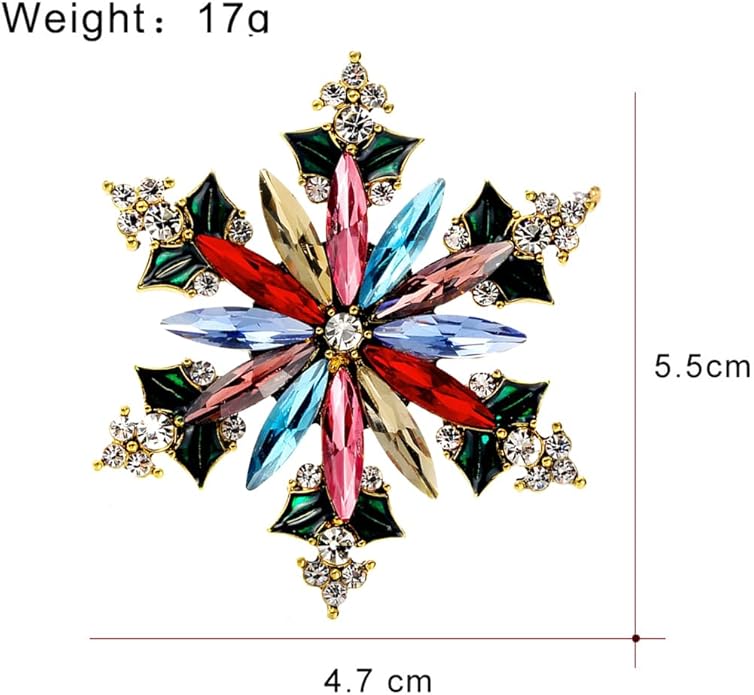 Rhinestone Flower Brooch Pin for Women Red Black Purple Flower Broochs Pin Hat Christmas Brooch Jewelry