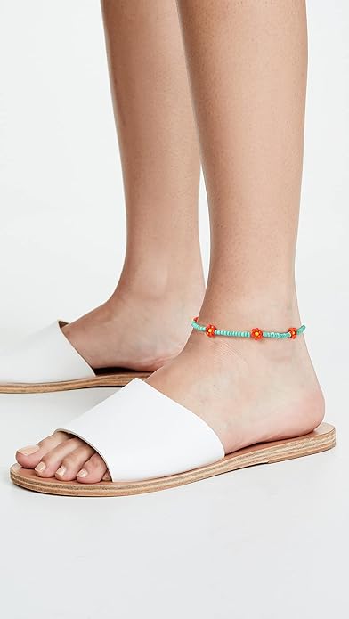 XIJIN 8Pcs Handmade Beaded Anklets for Women Boho Colorful Beads Ankle Bracelets Adjustable Foot Anklet Set