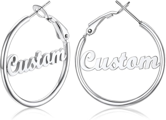 FOCALOOK 14K Gold Plated Lightweight Large Hoops| 2mm Thin Hoop Earrings for Women 30/40/50/70/100mm