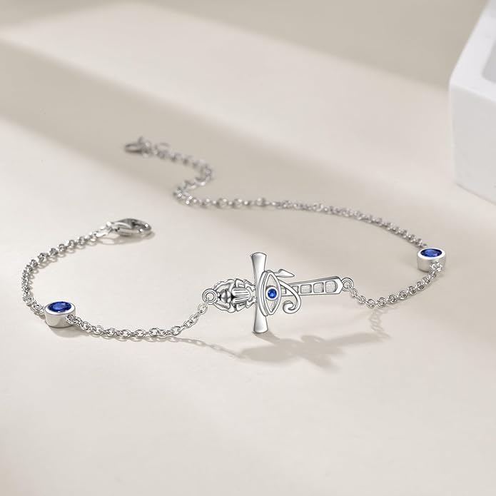 YFN Cross Bracelet Sterling Silver Religious Cross Bracelet Jewelry Gift for Women Men