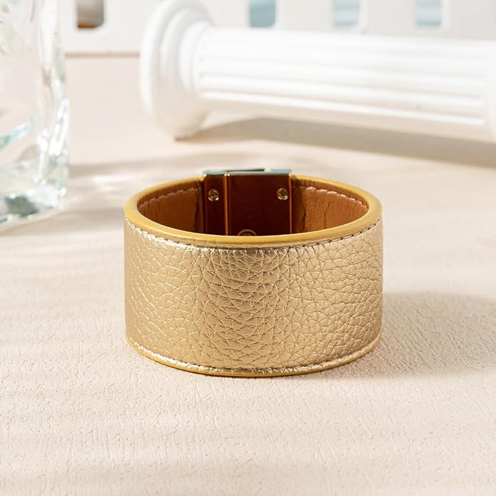 Rantanto Braid Leather Wrap Bracelet Trendy Stackable Crystal Cuff Boho Gold Heart Bracelet Jewelry Gift For Women